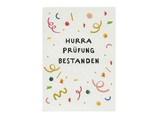 Karte Cart Hurra Prüfung bestanden