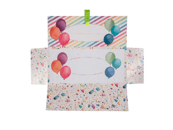 Geschenkumschlag Artebene Luftballons 23x11cm 