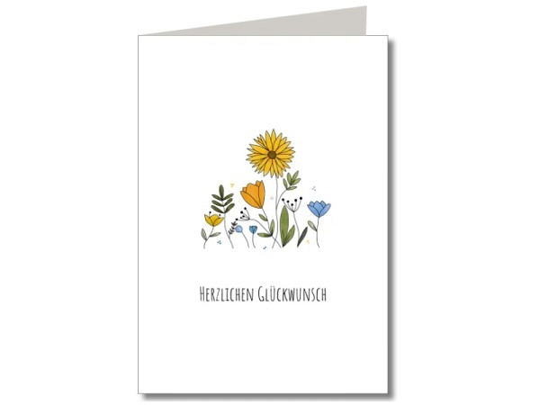 Glückwunschkarte Keitcards herzlichen Glückwunsch. Doppelkarte