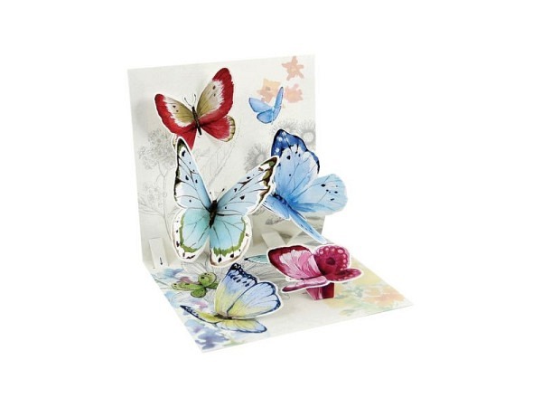 Karte Up with Paper 3D Pop-Up Card Schmetterling-Motiv