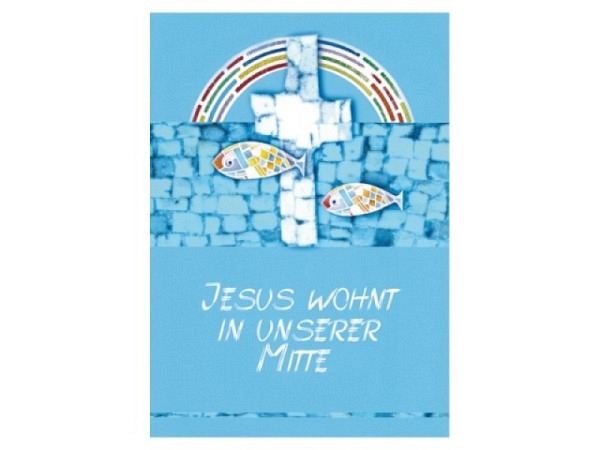 Kommunionskarte Beuroner Kunstkarte Jesus ist da