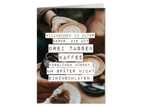 Karte Anderskartig Modern Times Drei Tassen Kaffee 11,5x16cm