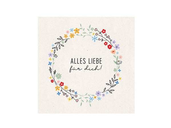 Karte Grafik Werkstatt quadrART Alles Liebe für dich