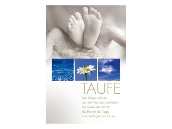 Taufkarte ABC Baby-Füsse und Impressionen 12,5x17,5cm