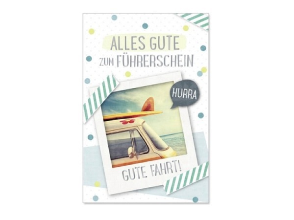 Karte Artebene alles Gute zum Führerschein 11,5x17cm
