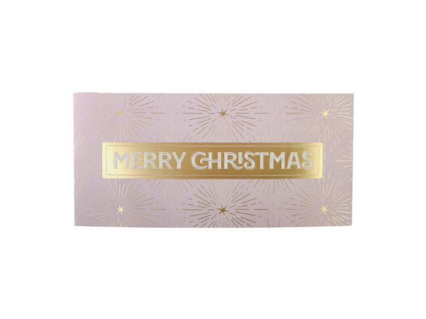 Geschenkumschlag Artebene Merry Christmas rosa 23x11cm