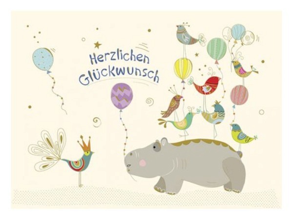 Postkarte Turnowsky 10,5x14,8cm Herzlichen Glückwunsch
