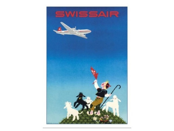 Postkarte Lightmotif Swissair 10,5x14,8cm Swissair