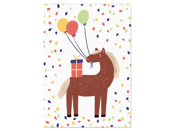 Postkarte Vierundfünfzig Konfetti Geburtstag