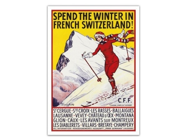 Postkarte Lightmotif Spend the winter in switzerland 10,5x14,8cm
