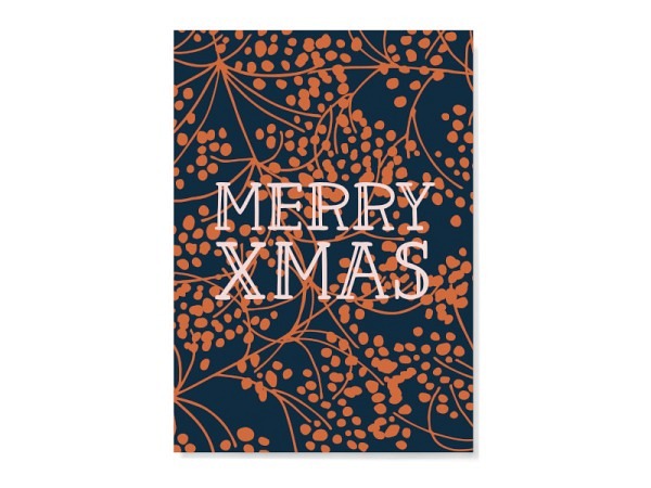 Postkarte familytree Merry Xmas Wald