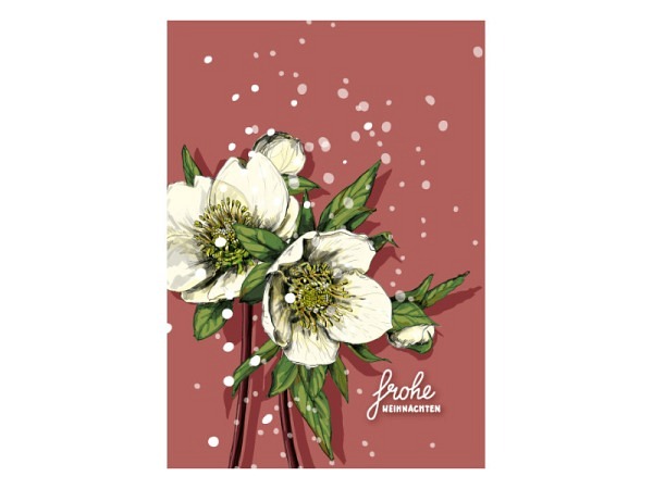 Postkarte illi Frohe Weihnachten Blumen