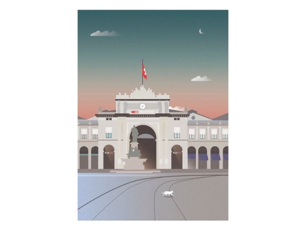 Postkarte Ykoons Zürich A6 Hauptbahnhof