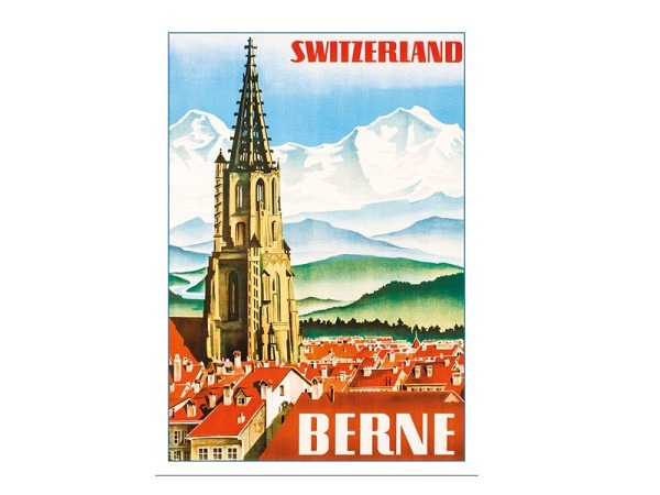 Postkarte Lightmotif Berner Münster 10,5x14,8cm Retro