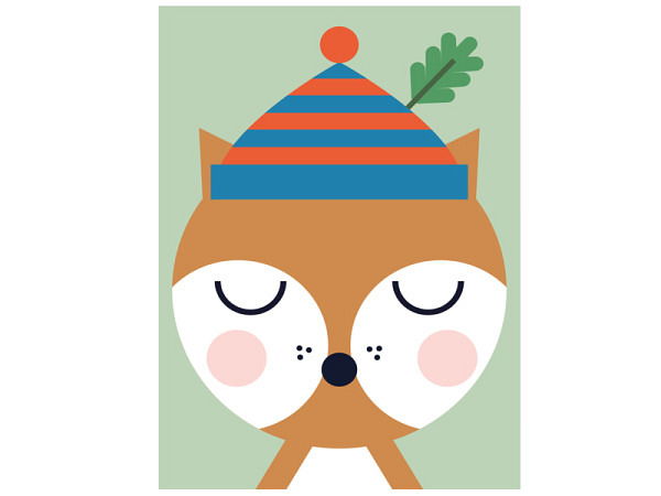 Postkarte Designfräulein Funny Faces Fuchs A6