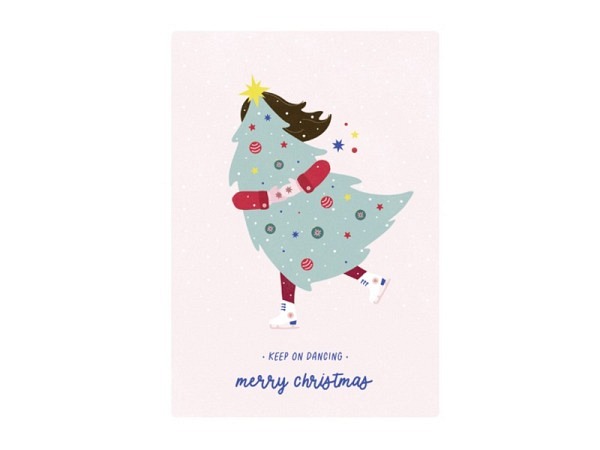 Postkarte Tante Tia Weihnachten Dancing A6 14,8x10x5cm