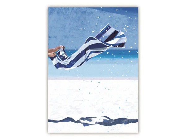 Postkarte Quire Blue and White Beach Towel