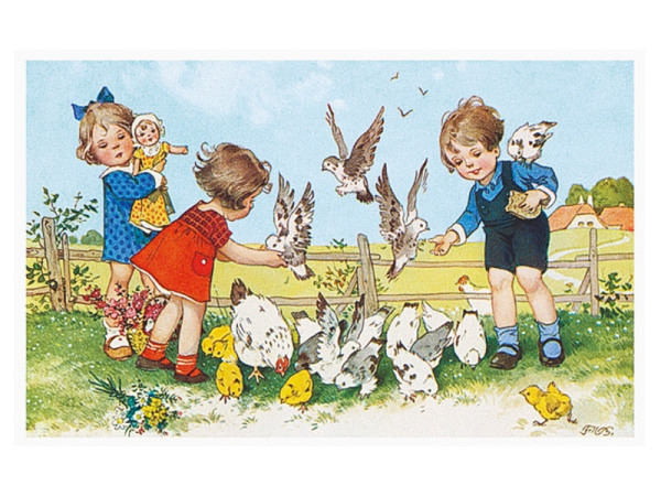 Postkarte Ludom Edition Vogelfütterung