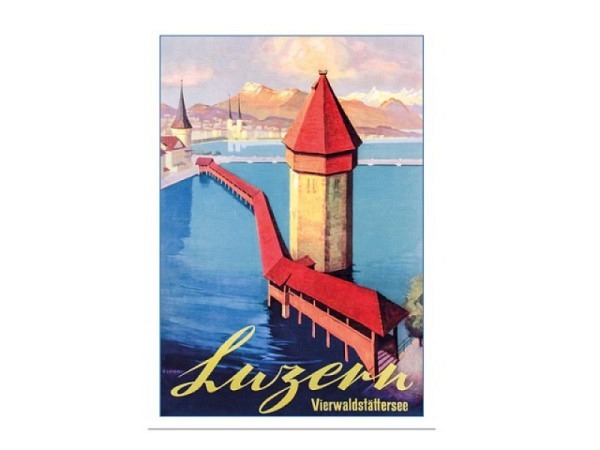 Postkarte Lightmotif Luzern Vierwaldstättersee 10,5x14,8cm 