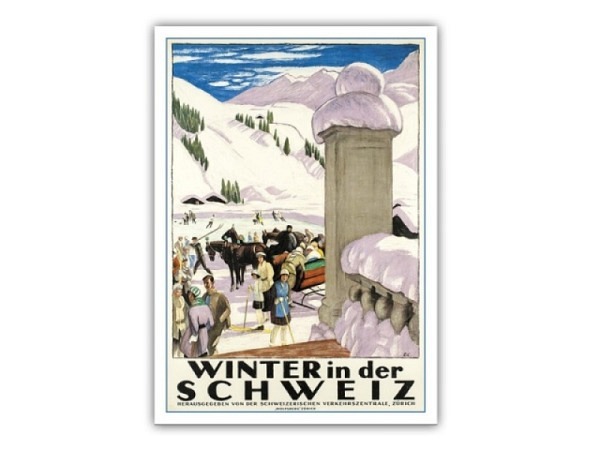 Postkarte Lightmotif Winter in der Schweiz 10,5x14,8cm