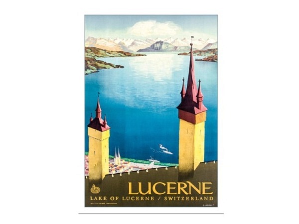 Postkarte Lightmotif Luzern Lake of Lucerne 10,5x14,8cm 