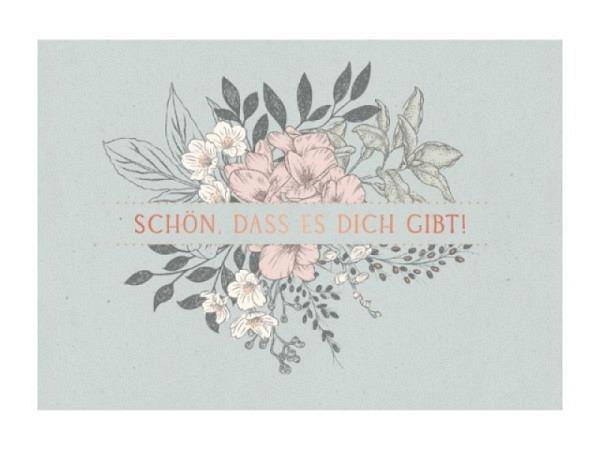 Postkarte Grafik Werkstatt VintageART 12x17cm Schön, dass es dich gibt
