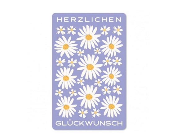 Postkarte Chic.Mic Luna Card Margeriten mit abgerundeten Ecken