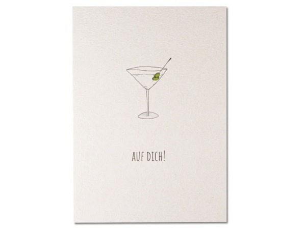 Postkarte Keitcards Auf dich. Weisse Postkarte aus hochwertigem Naturkarton