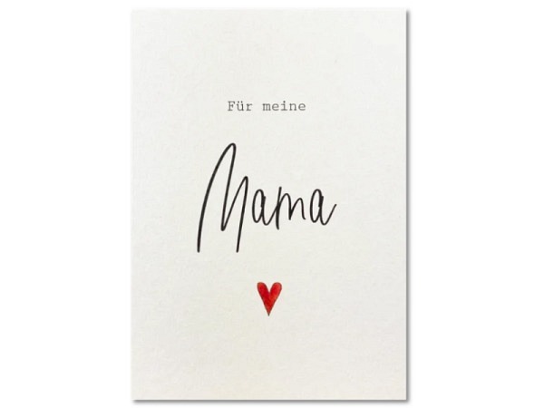 Postkarte Keitcards für meine Mama. Weisse Postkarte aus hochwertigem Naturkarton