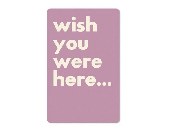 Postkarte Chic.Mic Luna Card Wish you where here mit abgerundeten Ecken 