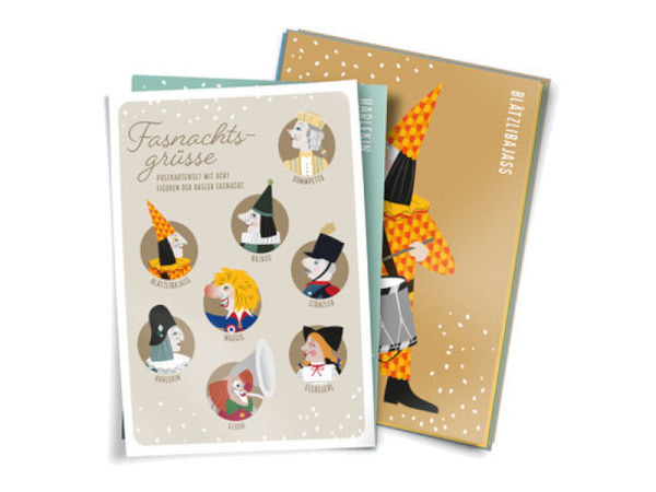 Postkarte Fasnachtszauber Set Braun