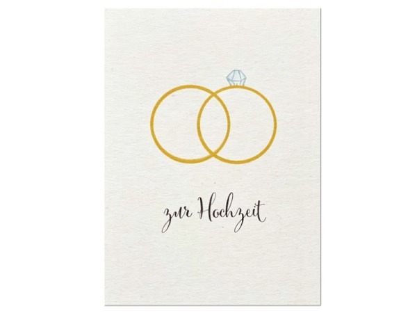 Postkarte Keitcards zur Hochzeit. Weisse Postkarte aus hochwertigem Naturkarton