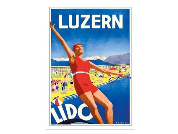 Postkarte Lightmotif Luzern Lido 10,5x14,8cm