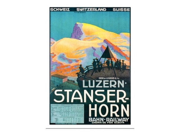 Postkarte Lightmotif Luzern Stanser Horn 10,5x14,8cm 