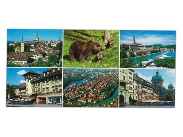 Postkarte Wefo-Verlag Bern 6 Bilder wie Blick auf Altstadt.