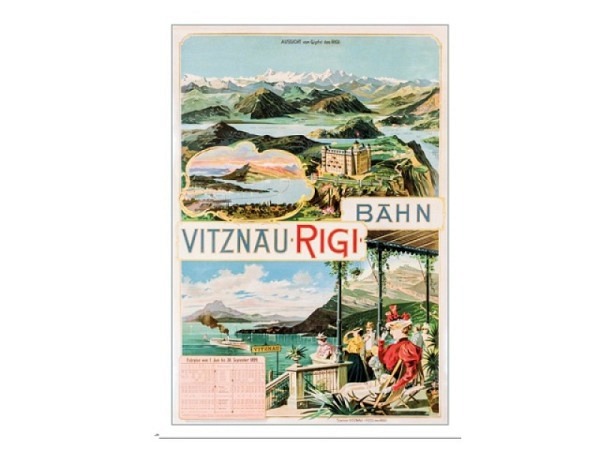 Postkarte Lightmotif Vitznau Rigi Bahn 10,5x14,8cm 