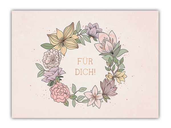 Postkarte VintageArt 12x17cm, bedruckt mit Text Für Dich