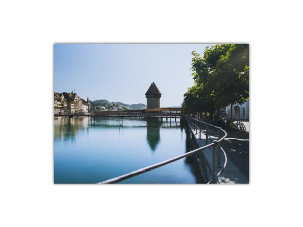 Postkarte Fidea Design Reuss und Kapellbrücke Luzern
