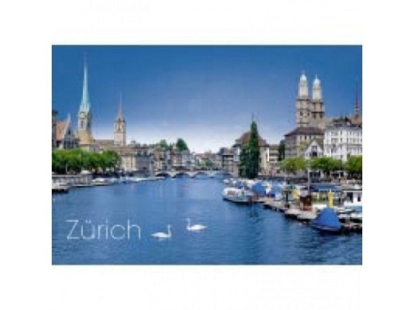 Postkarte Zürich A6 Stadt Zürich Sicht vom Bürkliplatz
