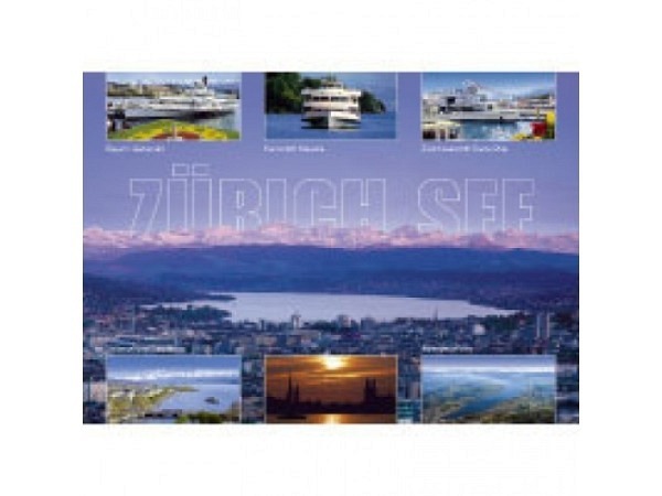 Postkarte Zürich A6 Stadt Zürich, Zürichsee von oben