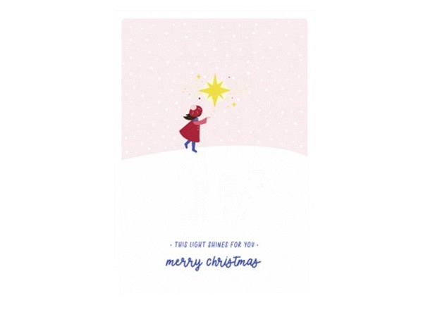 Postkarte Tante Tia Weihnachten Stern A6 14,8x10x5cm