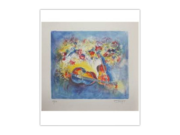 Postkarte Reiter Kunstkarten Welti Alban Sinfonie in lila