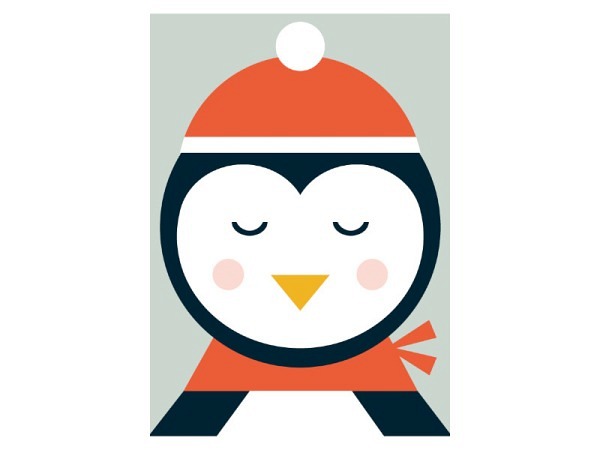 Postkarte Designfräulein Funny Faces Pinguin