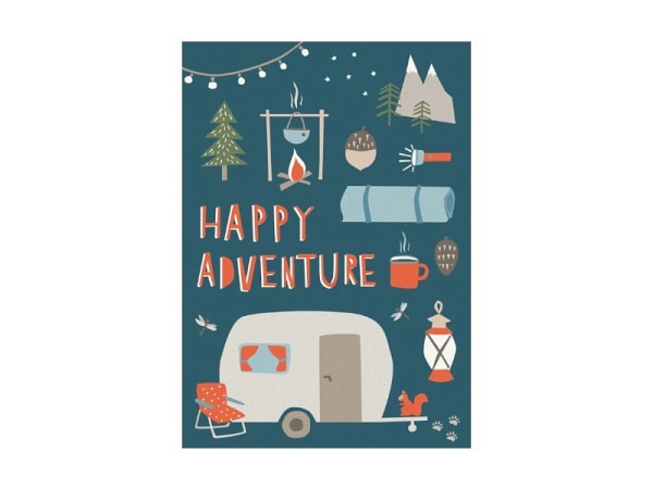 Postkarte Designfräulein Happy Adventure