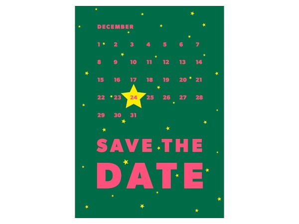 Postkarte luminous Save the date