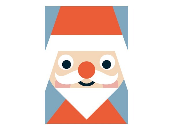 Postkarte Designfräulein Funny Faces Weihnachtsmann A6