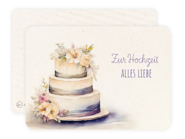 Postkarte Fotoeigenart Aquarell Hochzeit A6