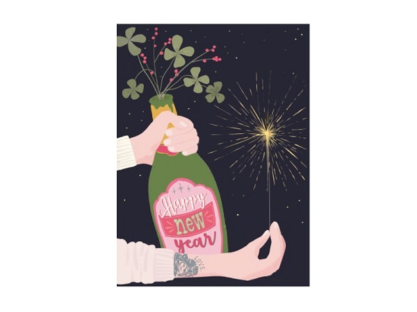 Postkarte Toni Starck Happy New Year A6