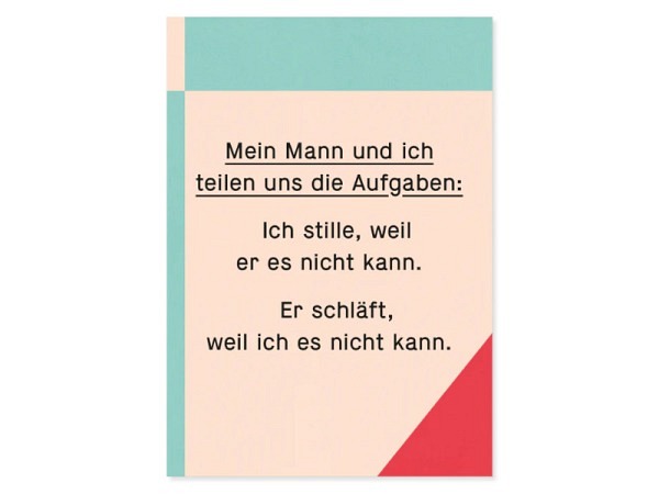 Postkarte Kleine Prints Aufgabenteilung