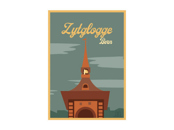 Postkarte Artfoxdesign Bern A6 Zeitglockenturm